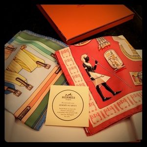 2 Hermes Scarfs / never worn with box